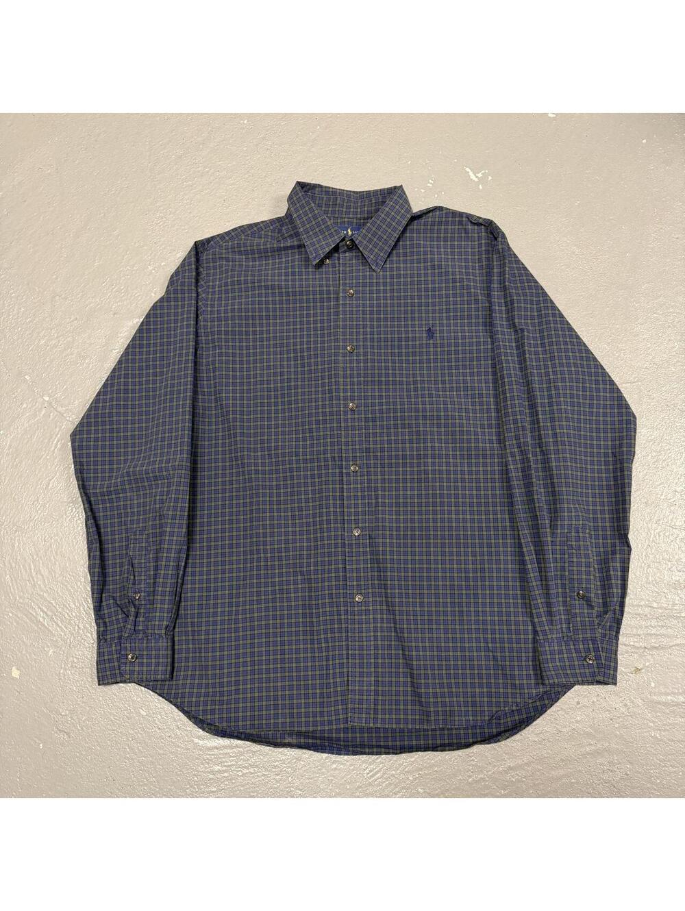 Ralph Lauren Blue and Green Plaid Button Up Long Sleeve Shirt